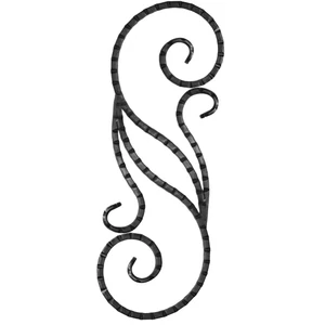 Volute en fer forgé, profil plat "Scala", différentes sections
