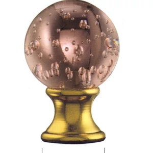 Boule d'escalier en cristal avec base en laiton à visser