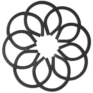 Ornement en fer forgé, différentes sections