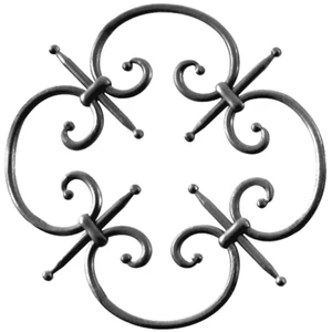 Rosace en fer forgé, différentes sections