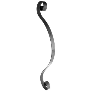 Barreau de balcon, barreau galbé classique en fer forgé, profil plat