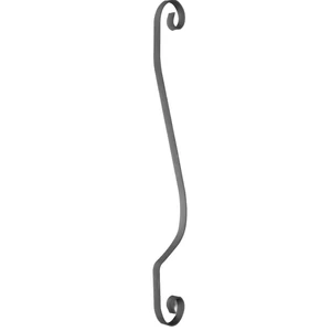 Barreau de balcon, barreau galbé classique en fer forgé, profil plat, différentes sections
