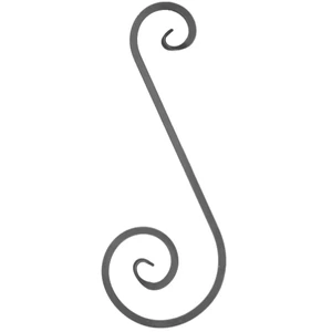 Grande volute en fer forgé, différentes sections