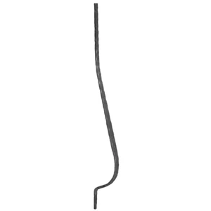 Barreau de balcon, barreau galbé en fer forgé, profil plat