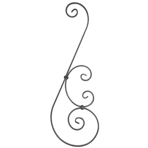 Grande volute en fer forgé, différentes surfaces