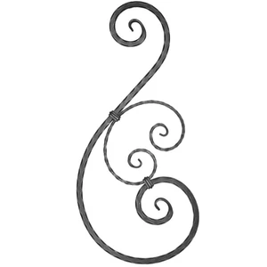 Grande volute en fer forgé, différentes sections