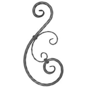 Grande volute en fer forgé, différentes sections