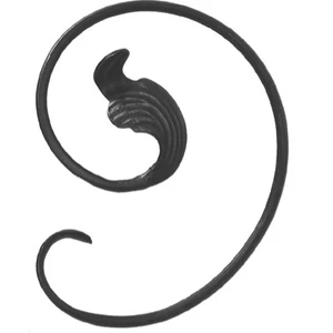 Volute baroque en fer forgé, profil rond