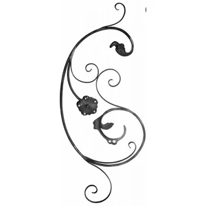 Volute baroque en fer forgé, profil rond