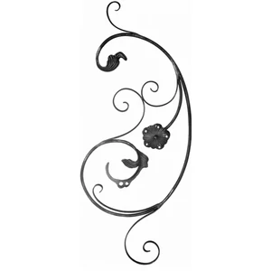 Volute baroque en fer forgé, profil rond