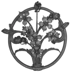 Panneau floral en fer forgé