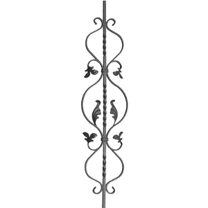 Barreau baroque en fer forgé, différentes sections