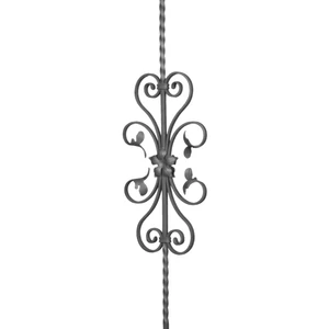 Barreau baroque en fer forgé, différentes sections