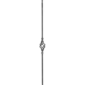 Barreau en fer forgé avec petite boule, profil carré, différentes sections