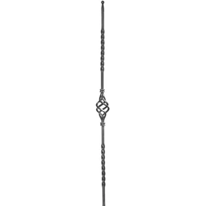 Barreau en fer forgé avec petite boule, profil carré, différentes sections