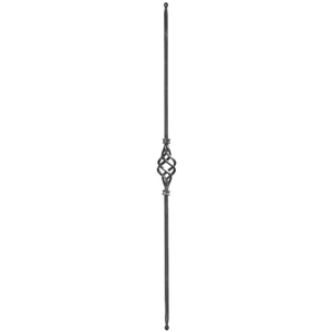 Barreau en fer forgé avec petite boule, profil carré, différentes sections
