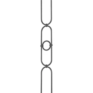 Barreau modern en fer forgé, différentes sections
