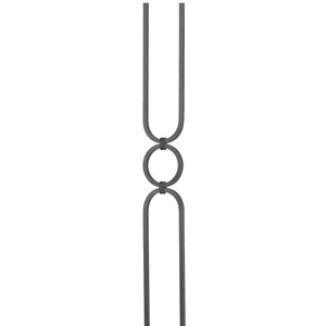 Barreau modern en fer forgé, différentes sections