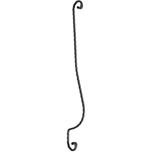 Barreau de balcon, barreau galbé classique en fer forgé, profil carré martelé, différentes sections