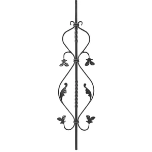Barreau baroque en fer forgé, différentes sections