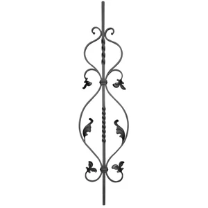 Barreau baroque en fer forgé, différentes sections