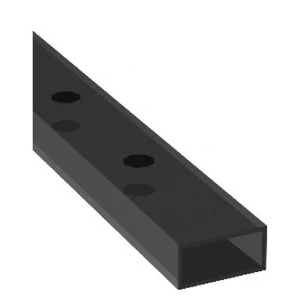 Tube rectangulaire perforé 40x20x2mm, différentes dimensions de trous