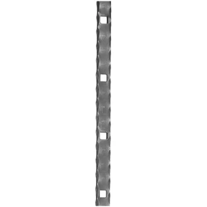 Plat acier martelé à trous carré, distance entre les centres de trous 125mm, différentes dimensions de trous et sections