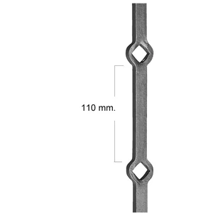 Carré acier à trous de diamant, différentes dimensions de trous