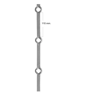 Carré acier sablé à trous de diamant, différentes dimensions de trous