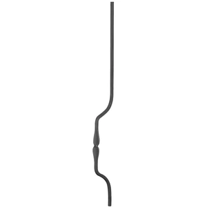 Barreau de balcon, barreau galbé design moderne en fer forgé, profil carré, différentes sections et hauteurs