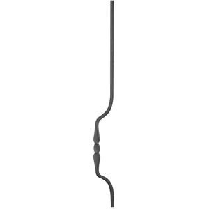 Barreau de balcon, barreau galbé design moderne en fer forgé, profil carré, différentes sections et hauteurs