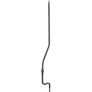 Barreau de balcon, barreau galbé en fer forgé, profil carré, différentes sections et hauteurs