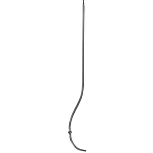 Barreau de balcon, barreau galbé en fer forgé, profil carré, différentes sections et hauteurs