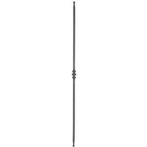 Barreau design moderne en fer forgé, fer de lances sur les deux côtés, profil rond, différentes sections et hauteurs