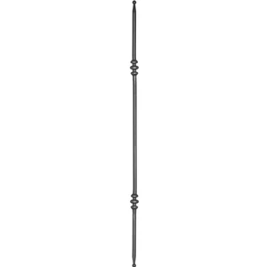 Barreau design moderne en fer forgé, fer de lances sur les deux côtés, profil rond, différentes sections et hauteurs