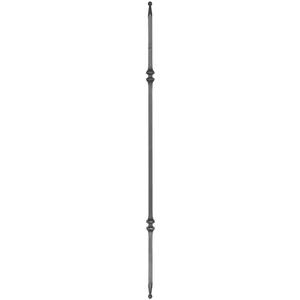 Barreau design moderne en fer forgé, fer de lances sur les deux côtés, profil carré, différentes sections et hauteurs