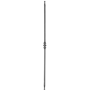 Barreau design moderne en fer forgé, fer de lances sur les deux côtés, profil carré, différentes sections et hauteurs