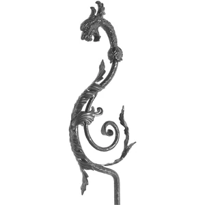 Dragon, élément décoratif départ de rampe d'escalier, forgé à la main