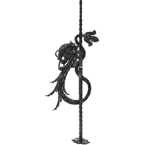 Dragon, élément décoratif départ de rampe d'escalier, forgé à la main