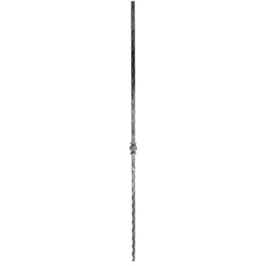 Barreau en fer forgé, profil carré martelé, différentes dimensions et pointes de lance