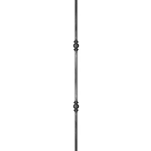 Barreau en fer forgé, profil carré lisse, différentes dimensions et pointes de lance