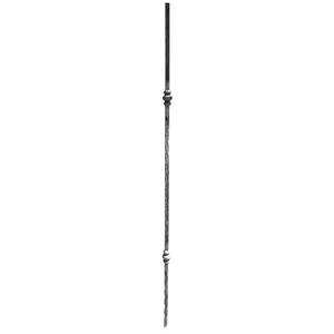 Barreau en fer forgé, profil carré martelé, différentes dimensions et pointes de lance