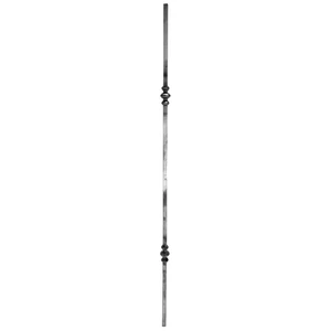 Barreau en fer forgé, profil carré lisse, différentes dimensions et pointes de lance