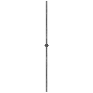 Barreau en fer forgé, profil carré lisse, différentes dimensions et pointes de lance