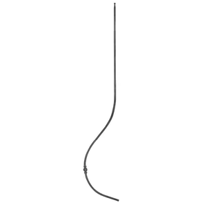 Barreau de balcon, barreau galbé en fer forgé, profil rond, différentes hauteurs