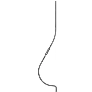 Barreau de balcon, barreau galbé en fer forgé, profil rond, différentes dimensions et fers de lance