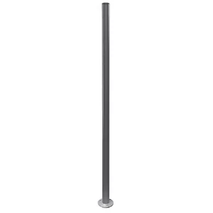 Poteau inox avec ancrage au sol, tube rond, (AISI 304), différentes dimensions