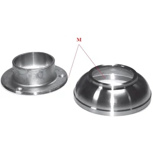 Platine murale avec rosace de recouvrement, inox (AISI 304)