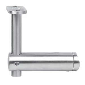 Support de main courante pour tube carré, à fixer sur tube rond, réglable en hauteur, inox (AISI 304), différentes dimensions