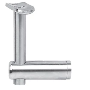 Support de main courante pour tube rond, fixable sur tube carré, réglable en hauteur, inox (AISI 304), différentes dimensions